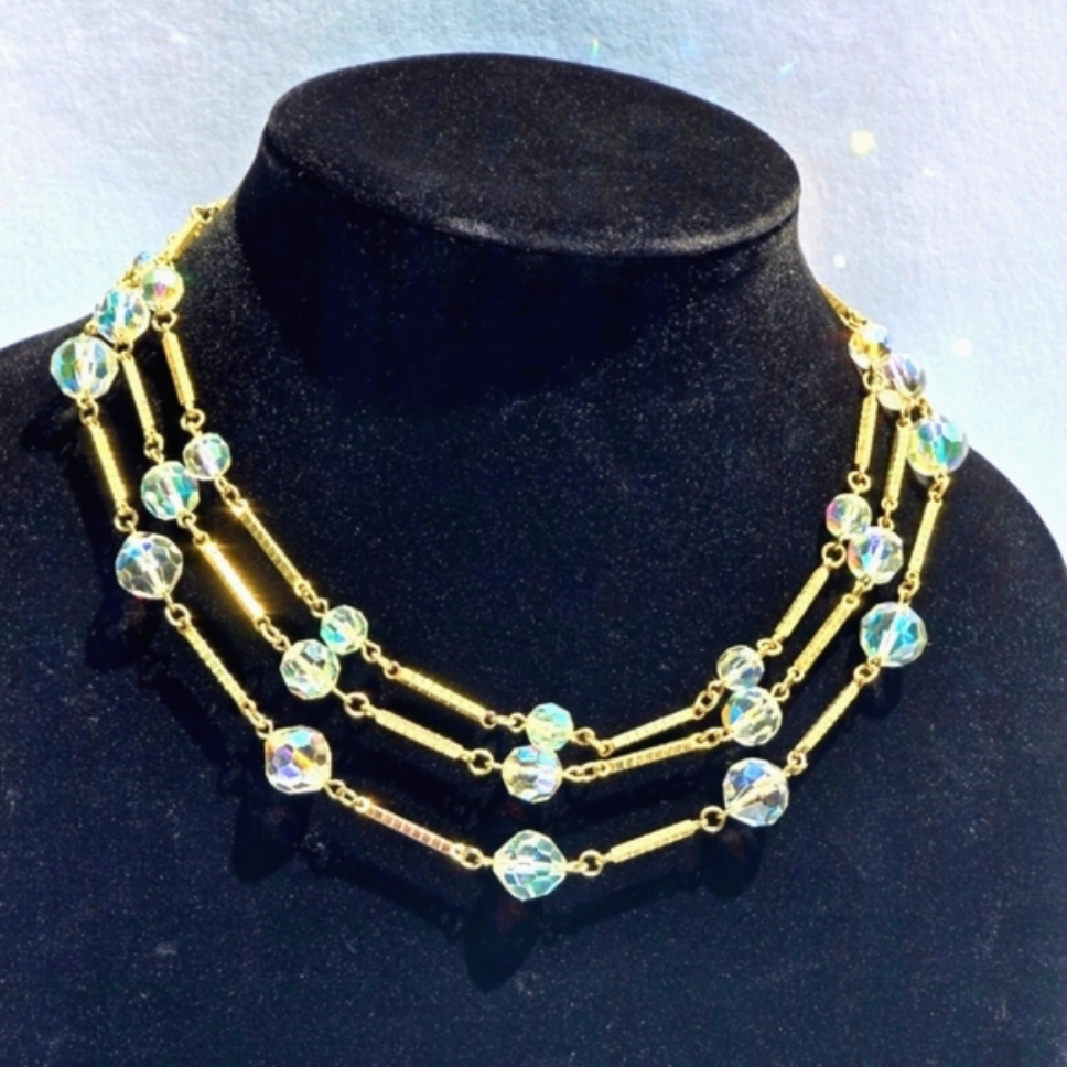 Vintage Vendome Ab Crystal Necklace 75$